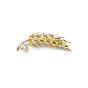 Rhinestone Wheat Brooch Pin with Plastic Pearl Beaded, Alloy Lapel Pin for Backpack Clothes