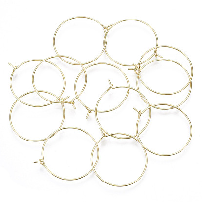 Brass Wine Glass Charms Rings, Hoop Earring Findings, DIY Material for Basketball Wives Hoop Earrings, Cadmium Free & Nickel Free & Lead Free