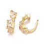 Cubic Zirconia Star Cuff Earrings, Real 18K Gold Plated Brass Jewelry for Non Piercing, Lead Free & Cadmium Free