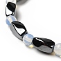 Bracelets élastiques de pierres fines, avec perles d'hématite synthétiques non magnétiques et cordon élastique, 50mm