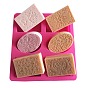 Moules en silicone de savon de bricolage, pour la fabrication de savons artisanaux, rectangle & ovale avec motif fleuri
