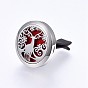 316 Surgical Stainless Steel Car Diffuser Locket Clips, with Perfume Pad and Magnetic Clasps, Flat Round with Christmas Reindeer/Stag