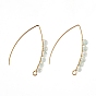 Dangle Earrings, with Gemstone Round Beads, 304 Stainless Steel Earring Hooks and Copper Wire