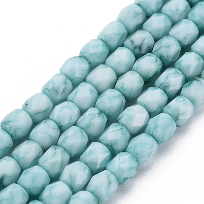 Cuisson opaque de perles de verre peintes, pierres d'imitation, facette, colonne