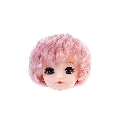 Tête de poupée en plastique, avec une coiffure bouclée longue/courte, Pour la fabrication d'accessoires de poupée bjd féminine
