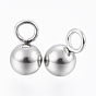 304 Stainless Steel Charm, Round