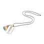 Rainbow Pride Necklace, Army Card with Pride Word Pendant Necklace for Men Women