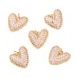 Eco-Friendly Brass Micro Pave Cubic Zirconia Pendants, Long-Lasting Plated, Lead Free & Cadmium Free & Nickel Free, Real 18K Gold Plated,Heart