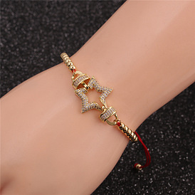 Adjustable Star Bracelet - Fashionable Zirconia Crafted Jewelry for Women