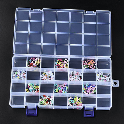 Rectangle Polypropylene(PP) Bead Storage Containers, with Hinged Lid, for Jewelry Small Accessories