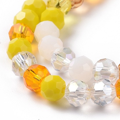 Glass Beads Strands, Faceted(32 Facets), Round