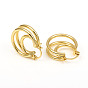 Brass Triple Hoop Earrings, Split Earrings, Long-Lasting Plated, Ring