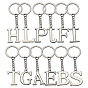 Porte-clés pendentif en alliage plaqué platine, avec porte-clés, lettre