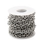 Ion Plating(IP) 304 Stainless Steel Textured Cable Chains, with Spool, Unwelded