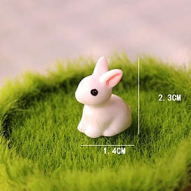 Cute Resin Rabbit Figurines, for Dollhouse, Home Display Decoration