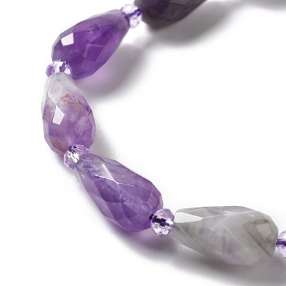 Natural Amethyst Beads Strands, Faceted, Teardrop