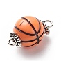 Акриловые подвески для баскетбольных коннекторов, с космическими бусинами античного серебра, круглый шар