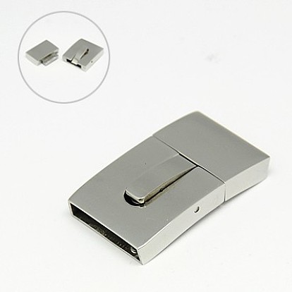 304 Stainless Steel Bayonet Clasps, Rectangle, 30x16x6mm, Hole: 3x15mm