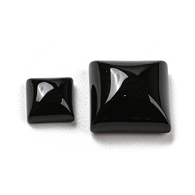 Natural Black Onyx Cabochons, Dyed & Heated, Square