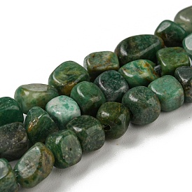 Natural African Jade Bead Strands, Tumbled Stone, Nuggets