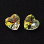 Heart Faceted K9 Glass Charms, Imitation Austrian Crystal