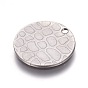Ion Plating(IP) Stainless Steel Pendants, Flat Round