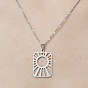 201 Stainless Steel Hollow Sun Pendant Necklace
