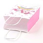 Rectangle Paper Bags, with Handles, Gift Bags, Shopping Bags, Horse Pattern, for Baby Shower Party