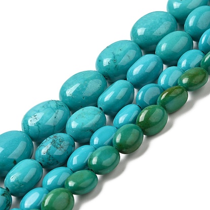 Perlas naturales howlite hebras, teñido, forma de huevo
