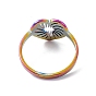 201 Stainless Steel Hollow Out Heart Adjustable Ring for Women