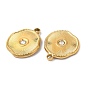 304 Stainless Steel Pendants, with Crystal Rhinestone, Twist Flat Round Charms