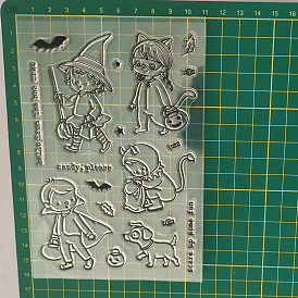 Halloween Theme Clear Silicone Stamp/Seal, For DIY Scrapbooking/Photo Album Decorative