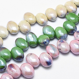 Handmade Eco-Friendly Porcelain Beads, Oval