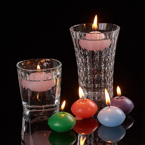 Bougies de paraffine, bougies flottantes, bougies parfumées, forme rondelle, accessoires de fête