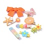 kids Hair Clips Sets, Iron Snap Hair Clips & Alligator Hair Clips & Hair Bobby Pins, with Resin and Cloth, Bowknot & Square & Butterfly & Shell & Flower & Starfish & Heart