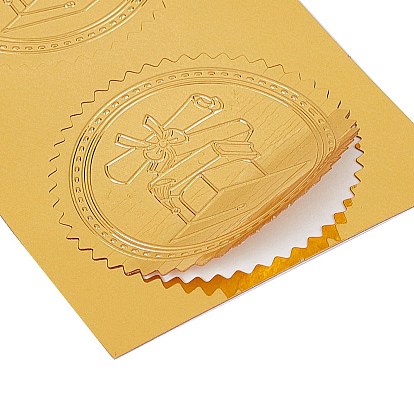 Self Adhesive Gold Foil Embossed Stickers, Medal Decoration Sticker