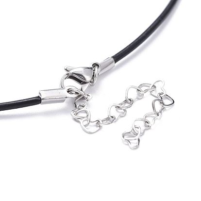 Cowhide Leather Necklace Making, with 304 Stainless Steel Pinch Bails, Jump Ring and Twisted Chains