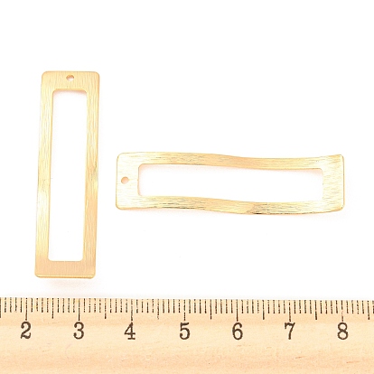 Rack Plating Brass Pendants, Rectangle Charm