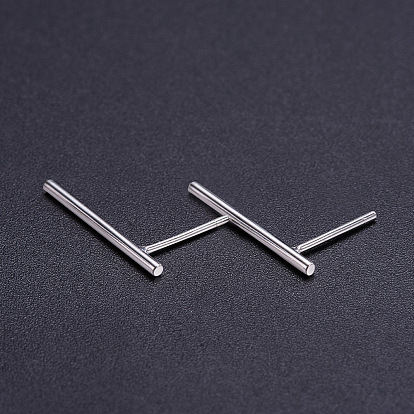SHEGRACE Simple Design 925 Sterling Silver Ear Studs, with Bar
