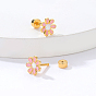 Real 18K Gold Plated Stainless Steel Stud Earrings for Women, Daisy Flower