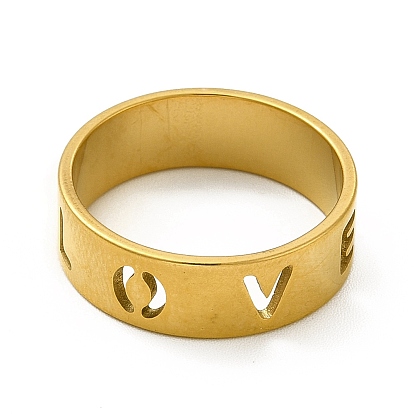 201 палец кольца из нержавеющей стали, выдолбленное слово любовь широкие кольца для женщин