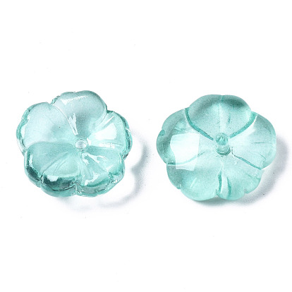 Perles de verre peintes par pulvérisation transparent, fleur