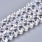 Electroplate Glass Beads Strands, AB Color Plated, Faceted Teardrop