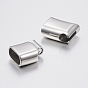 Smooth Surface 304 Stainless Steel Magnetic Clasps with Glue-in Ends, Rectangle, 15x29x8mm, Hole: 6x13mm