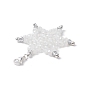 Décorations de pendentif en perles de verre flocon de neige, avec 304 acier inoxydable fermoir pince de homard