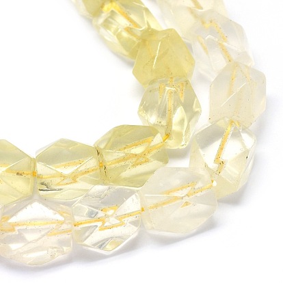 Natural Lemon Quartz Beads Strands, Faceted, Oval