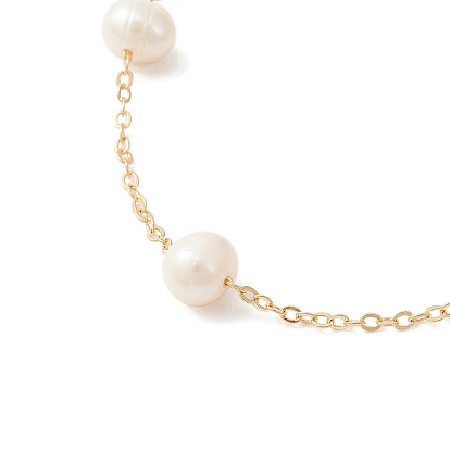 Bracelet chaîne en perles naturelles, bijoux en laiton