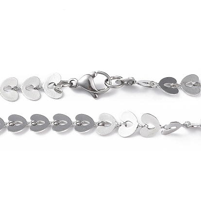 201 collier chaîne en acier inoxydable à maillons de coeur pour hommes femmes