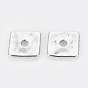 Tibetan Style Alloy Beads, Lead Free & Cadmium Free, Square, about 23mm long, 23mm wide, 3mm thick, hole: 5mm