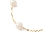 Natural Pearl Beaded Chain Bracelet, Brass Jewelry